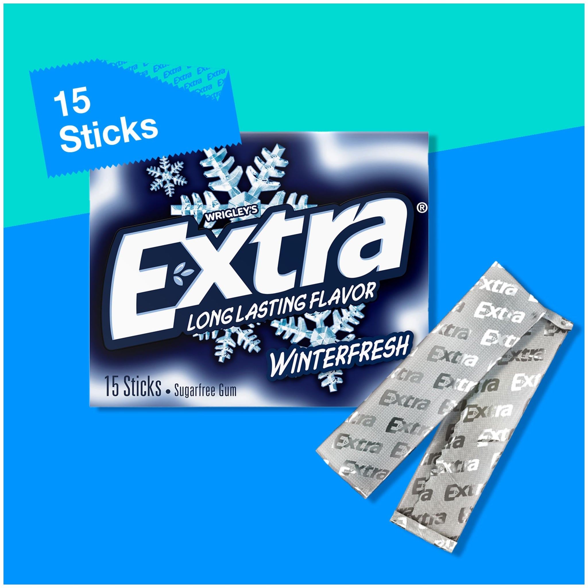 Extra Winterfresh Gum, 20 Packs of 15 Pieces Total 300 Sticks