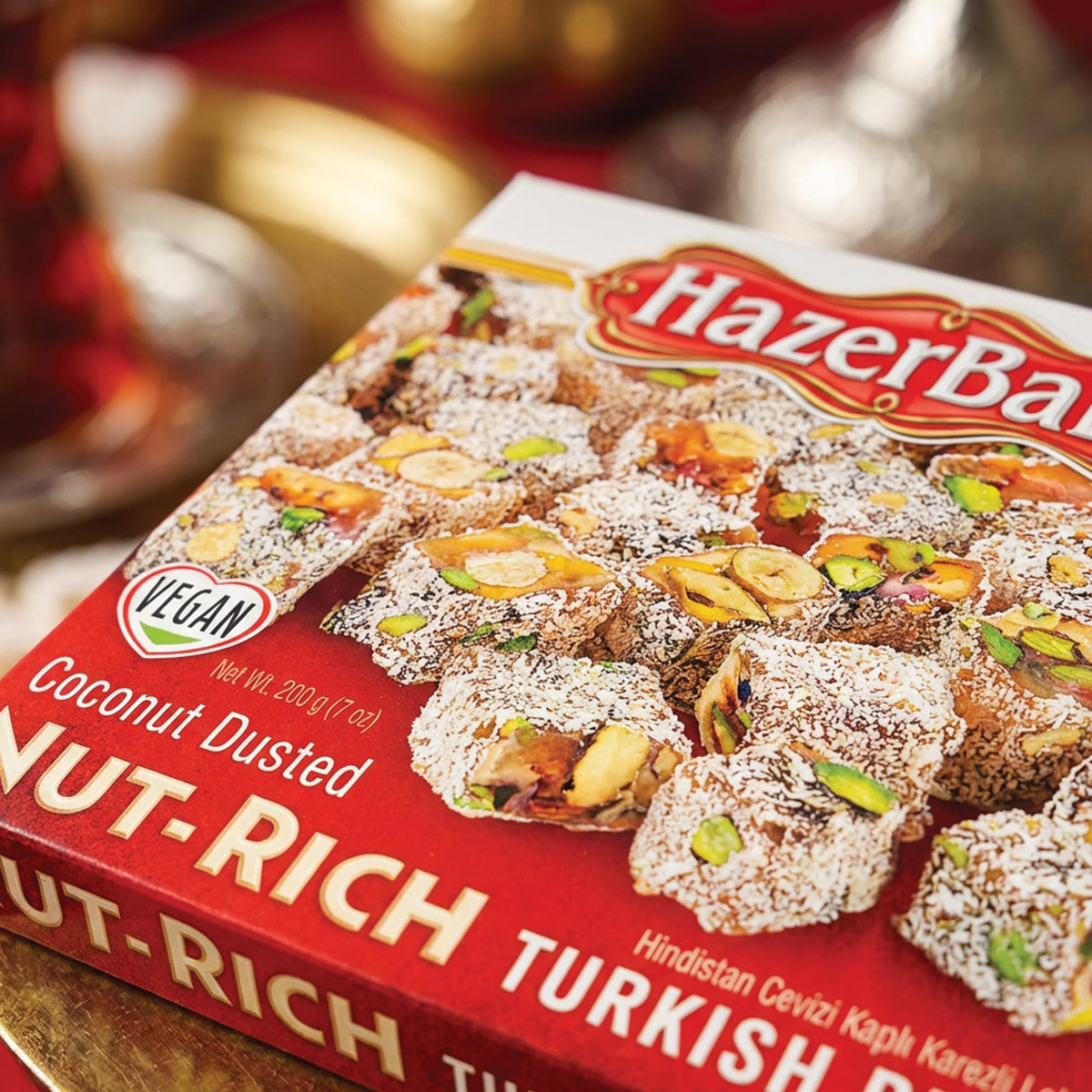 HazerBaba Coconut Dusted Turkish Delight Candy,%15 Nut-Rich,7oz(Pack of 1)