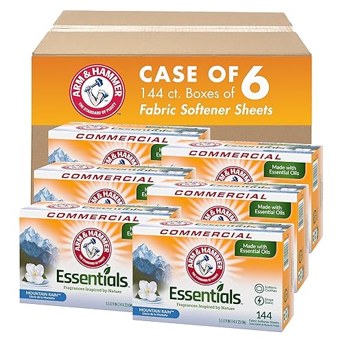 Arm & Hammer Essentials Fabric Softener Sheets-Mountain Rain-144ct