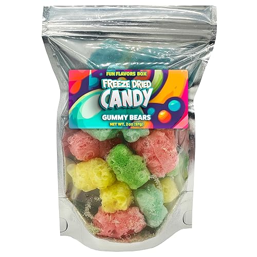 Freeze Dried Candy Gummy Bears Variety Pack - Crunch Candy Treats - Space Theme Party Favor Gift Idea, 2 oz