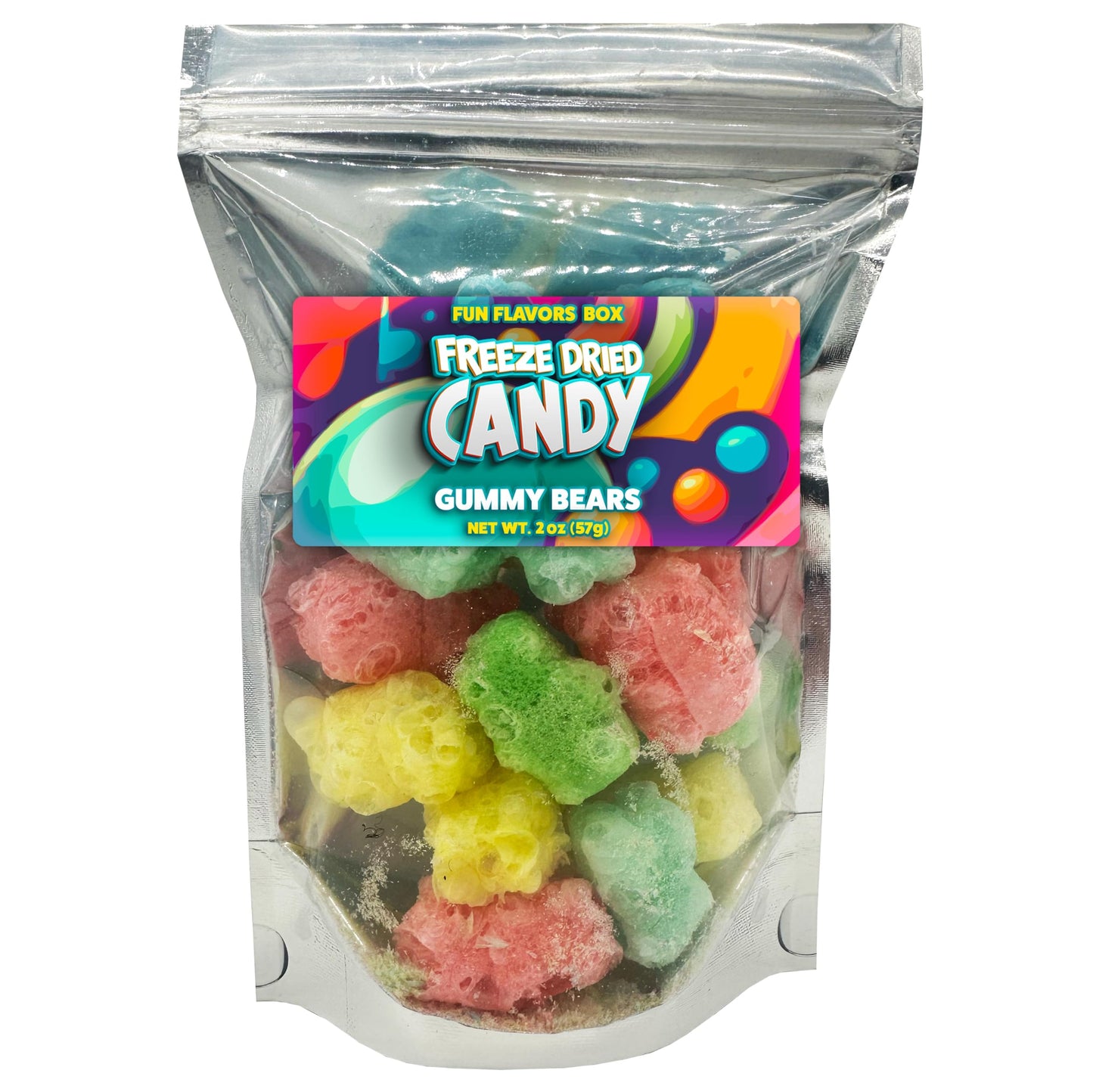 Freeze Dried Candy Gummy Bears Variety Pack - Crunch Candy Treats - Space Theme Party Favor Gift Idea, 2 oz