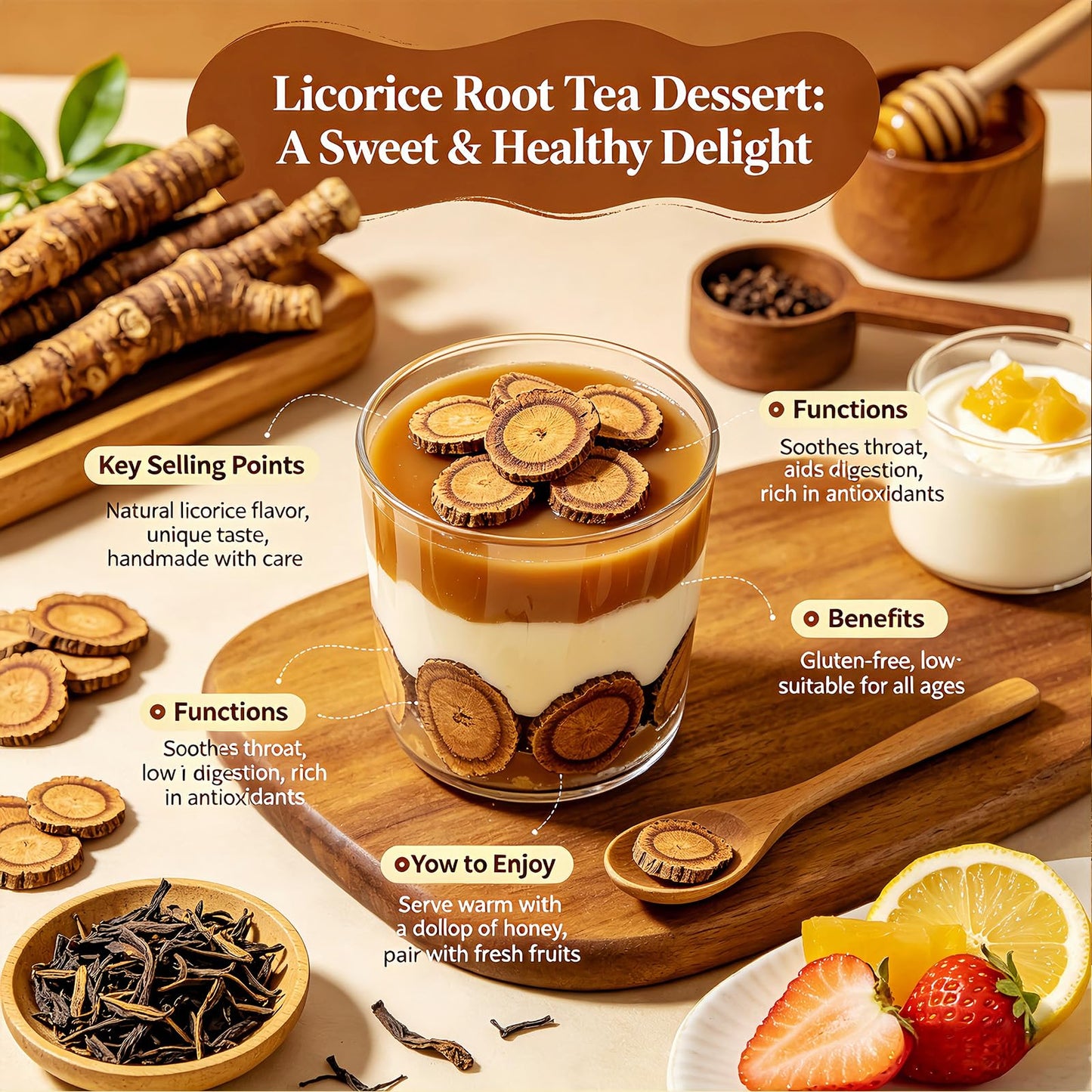 8oz Licorice Root Slices (Gan Cao) - Cut & Sifted, 100% Tea -, Reusable resealable jar