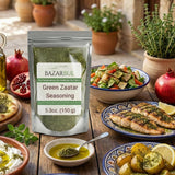 Green Zaatar Seasoning, 5,3oz, Real Za'atar,%100 Natural, Zaatar Spice from Middle Eastern Spices, Perfect for Mediterranean Seasoning Blends, AKA