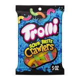 Trolli Sour Brite Crawlers, Candy, Cherry-Lemon, Strawberry-Grape & Orange-Lime, Sweet and Sour, Gummy Worms, 5 oz
