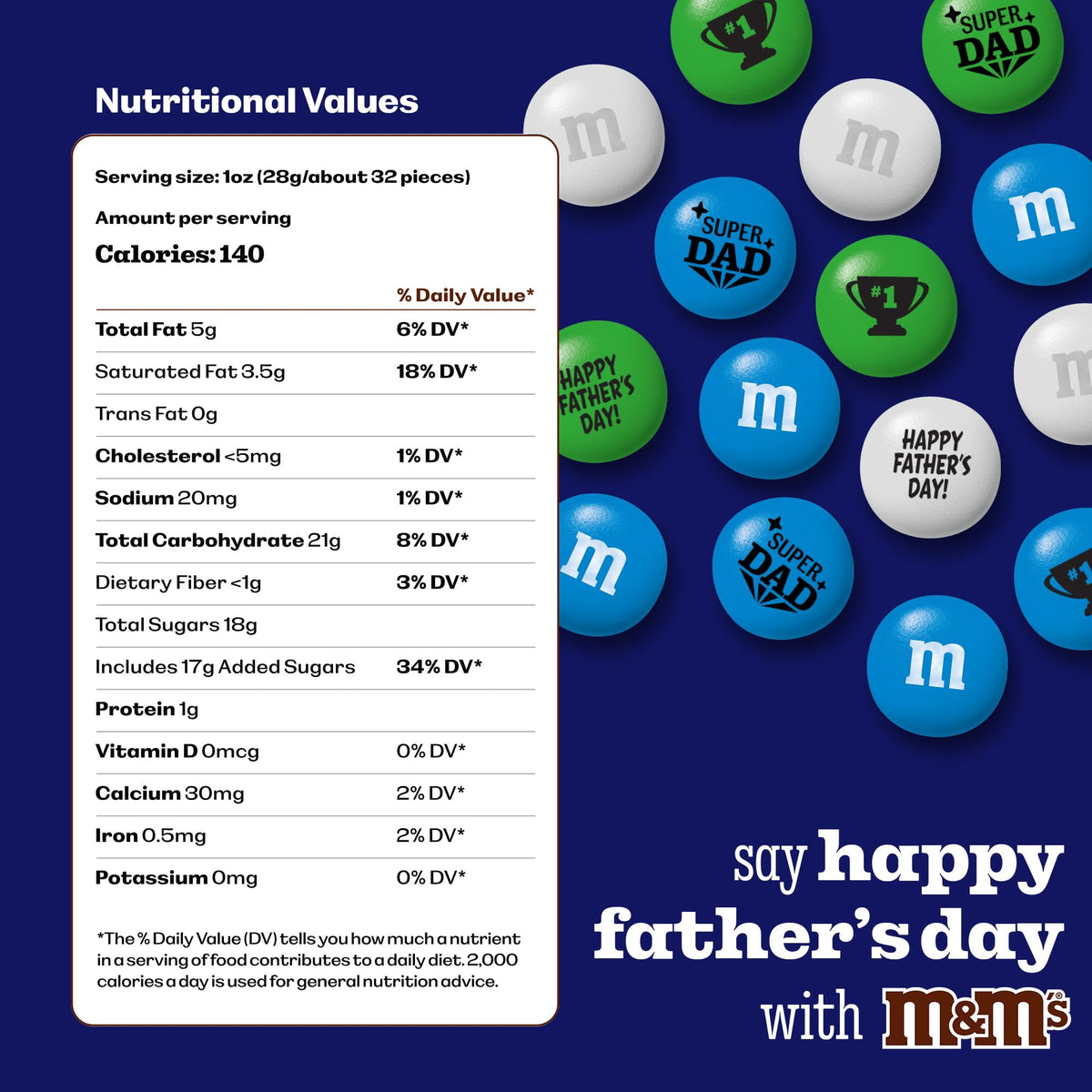 M&M'S Father's Day Milk Chocolate Candy Dispenser with 2 lb Chocolate Bag