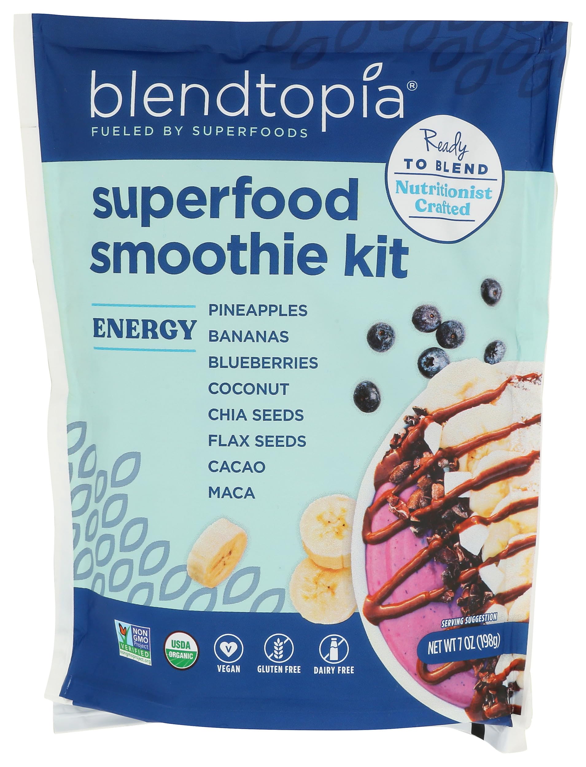 Blendtopia Organic Energy Blend Superfood Smoothie, 7 OZ