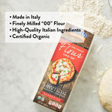 DeLallo Italian 00 Flour, 17.6 Ounce Bag, 10 Pack, Certified Organic, For Pizza Crust Dough, Non-GMO, Made in Italy