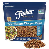 Fisher Chef's Naturals Honey Roasted Chopped Pecans 10oz Resealable Bag, Sweet and Salted Nuts for Cooking, Baking & Snacking, Snacks for Adults