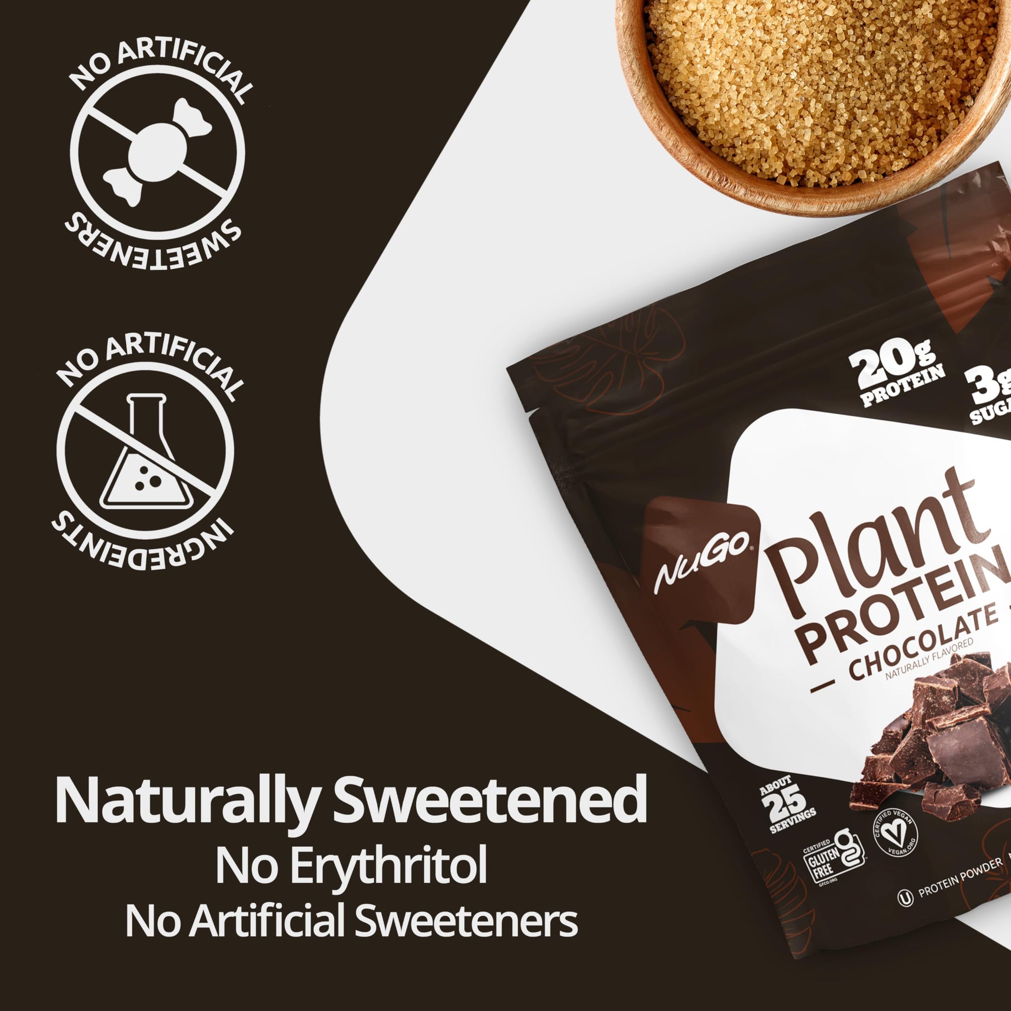 NuGo Plant Protein Powder, Vanilla, 20g Vegan Pea Protein, Low Sugar, Gluten Free, Dairy Free Ingredients, Soy Free, Non-GMO, Plant Based, Kosher
