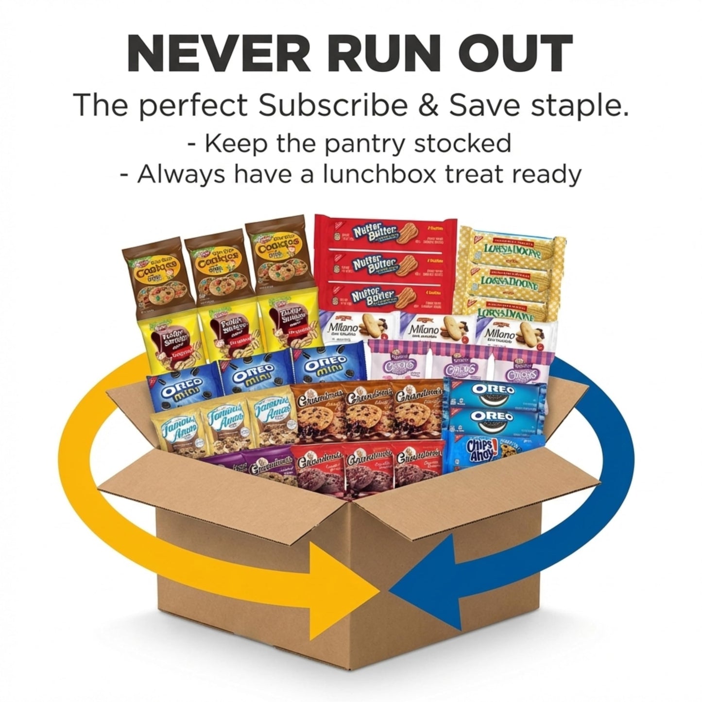 Top assortment Cookies Individually Wrapped Variety Pack - Cookies Bulk Assortment Top Package Sampler (45 Count)
