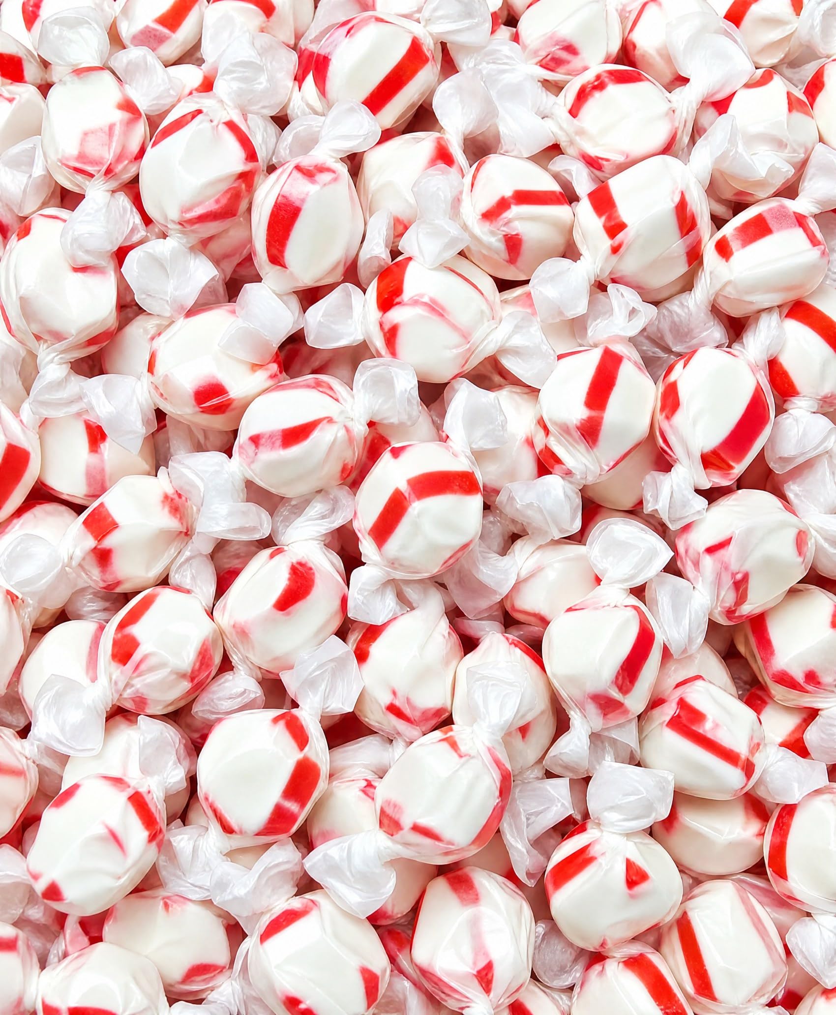 Peppermint Salt Water Taffy - 1.5 lb Gourmet Soft Chewy Candy Individually Wrapped Fresh Mint Flavor Bulk