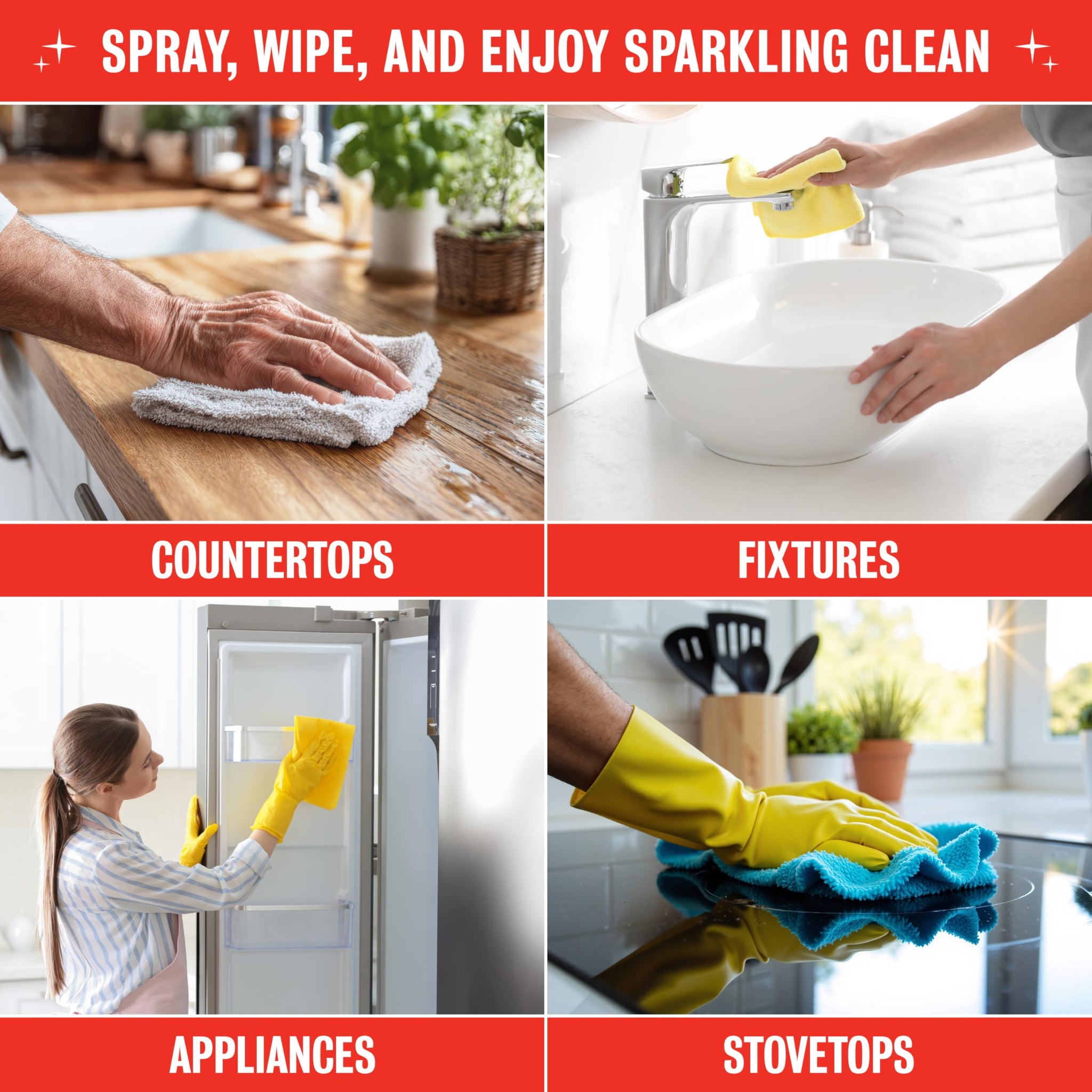 Rebel Green Natural All-Purpose Cleaning Spray - Plant-Derived Multi-Surface Cleaner with Essential Oils for Kitchen, Bath, Countertops and More