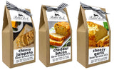 Rabbit Creek Beer Bread Mix Variety Pack of 3 - Cheesy Jalapeno, Cheddar Bacon & Cheesy Garlic Beer Bread Mix