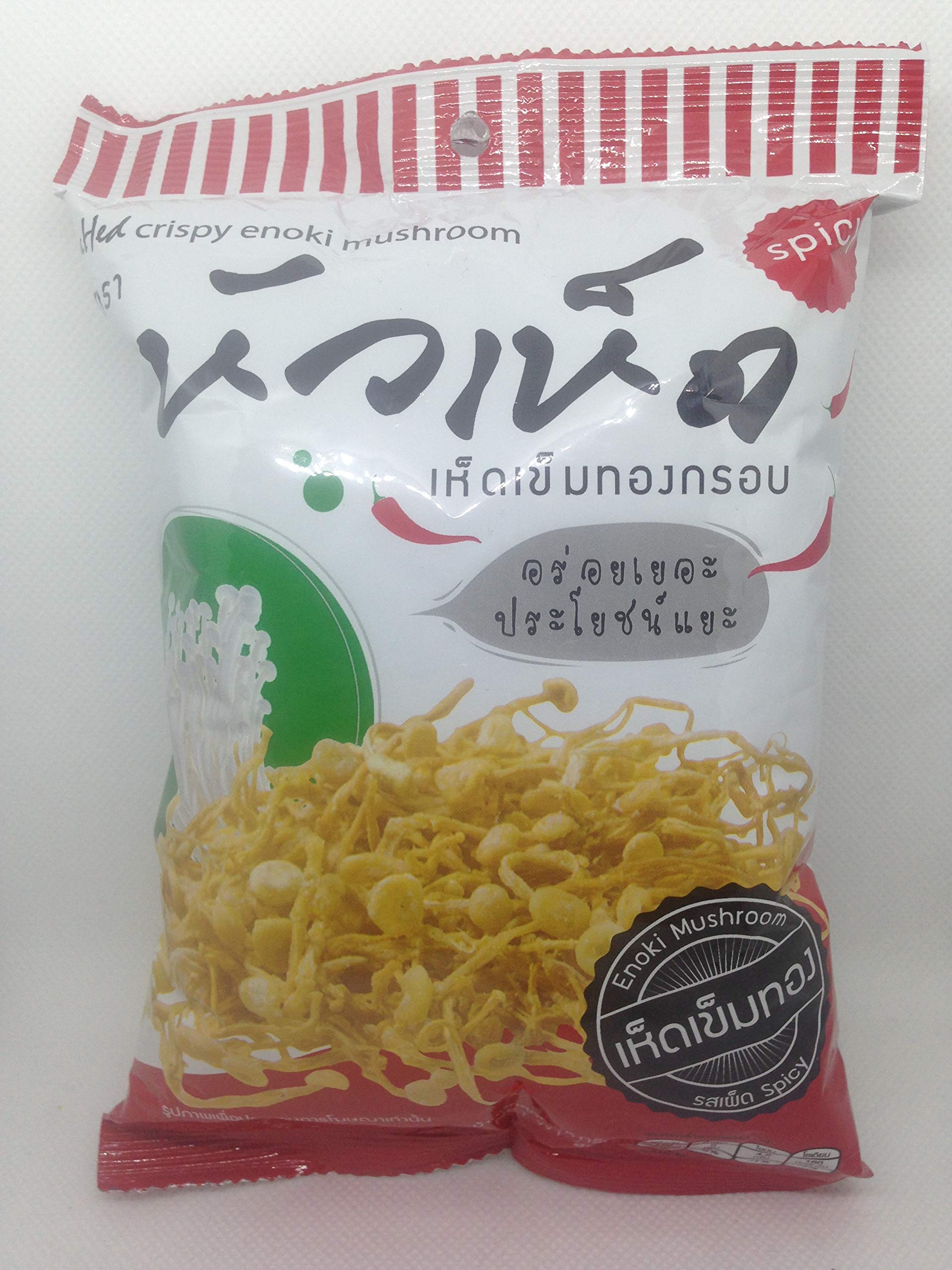 HUAHED BRAND, Cripy Enoki Mushroom Snack, Spicy Flavor, Size 25g X 6 Packs