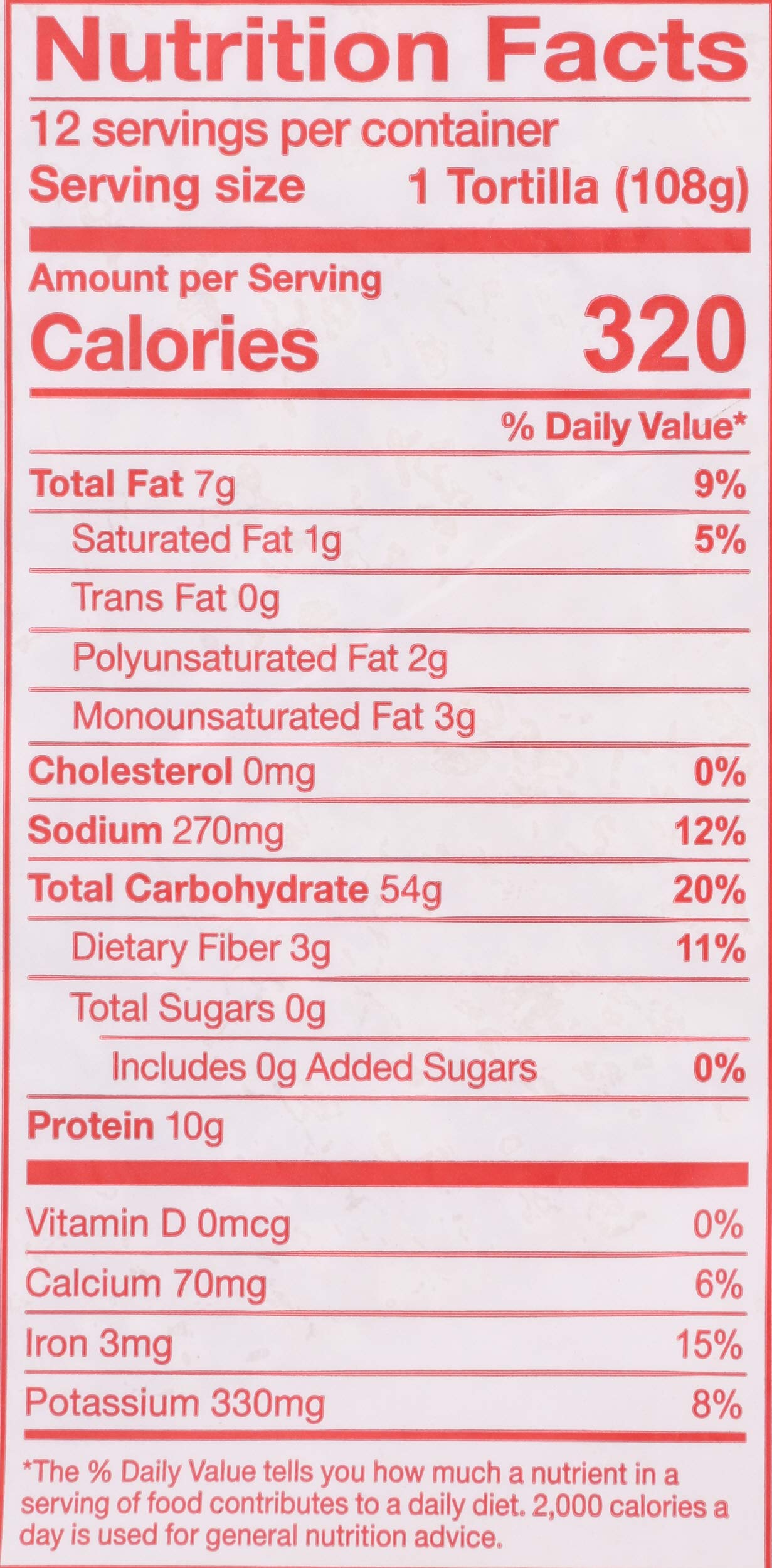Maria & Ricardos White Tortillas 12 Inch, 45.7 OZ