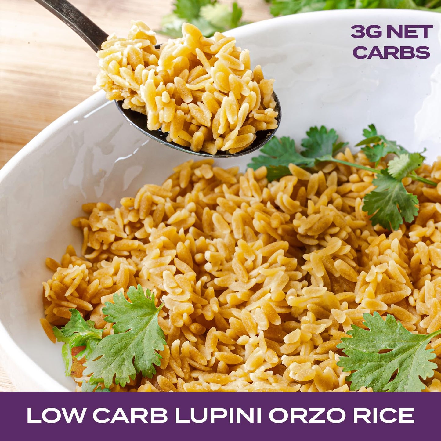Aviate Keto Rice Orzo - Low Carb (3g Net) Lupini Rice/Pasta, High Protein (18g), Gluten-Free, Made with Lupin Flour, Plant Based Vegan, Keto-friendly