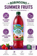 Robinson's Summer Fruits, No Added Sugar, 1-Liter (Pack of 3)
