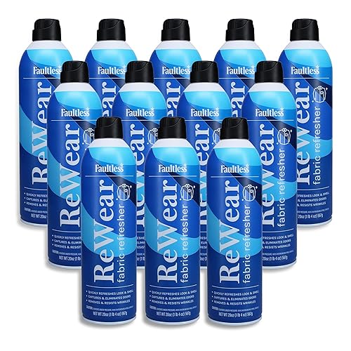 ReWear Fabric Refresher Multipack (12-Pack) - Full-Size 20 oz. Bottles for Wrinkle & Odor Removal, Quick-Drying Fabric Care
