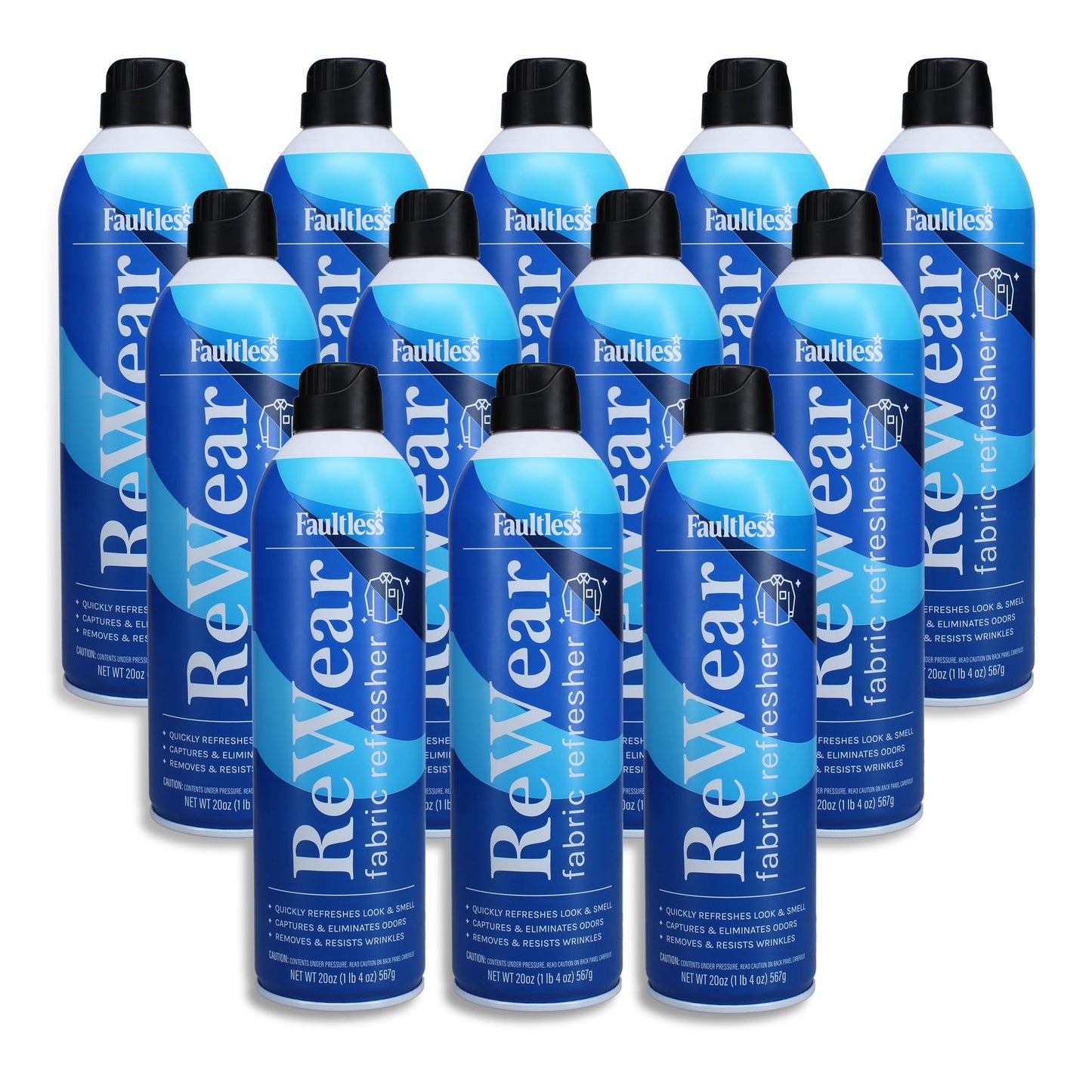 ReWear Fabric Refresher Multipack (12-Pack) - Full-Size 20 oz. Bottles for Wrinkle & Odor Removal, Quick-Drying Fabric Care
