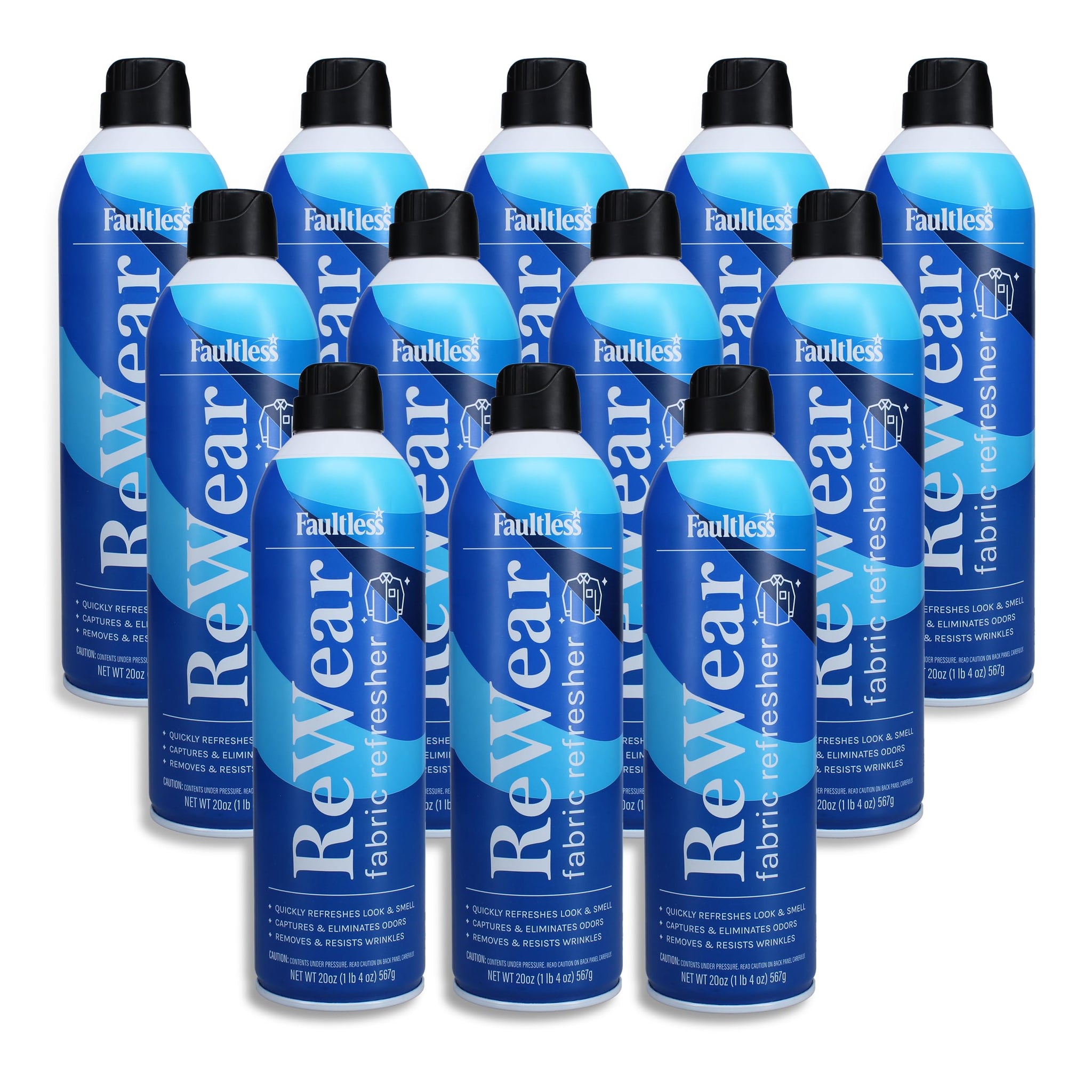 ReWear Fabric Refresher Multipack (12-Pack) - Full-Size 20 oz. Bottles for Wrinkle & Odor Removal, Quick-Drying Fabric Care
