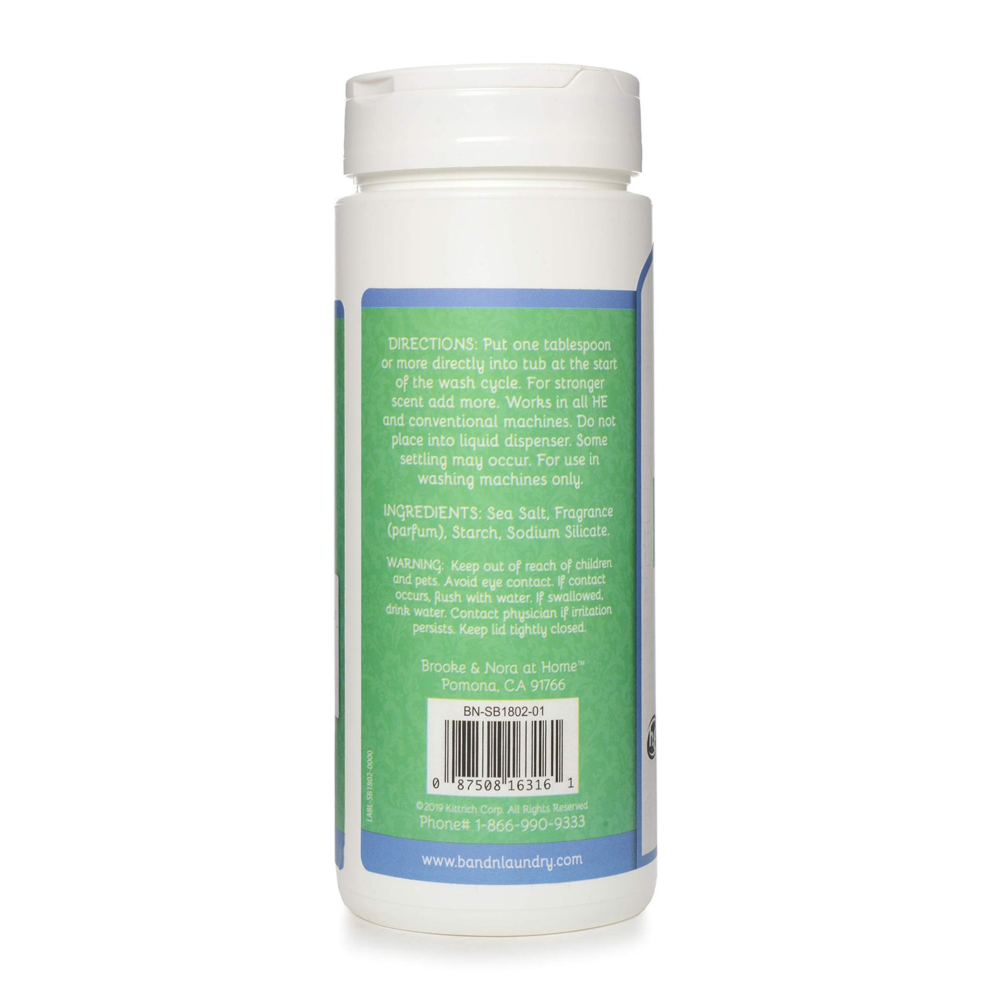 B&N All Natural Brooke & Nora at Home Laundry Scent Booster Made with Natural Sea Salt, Eucalyptus, 18 Ounce