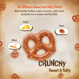 Everton Toffee Toasted Pecan Flavor Butter Toffee Pretzels, Sweet & Salty Gourmet Pretzel Snack, Small Batch Made & Handcrafted, Crunchy Dessert Treat