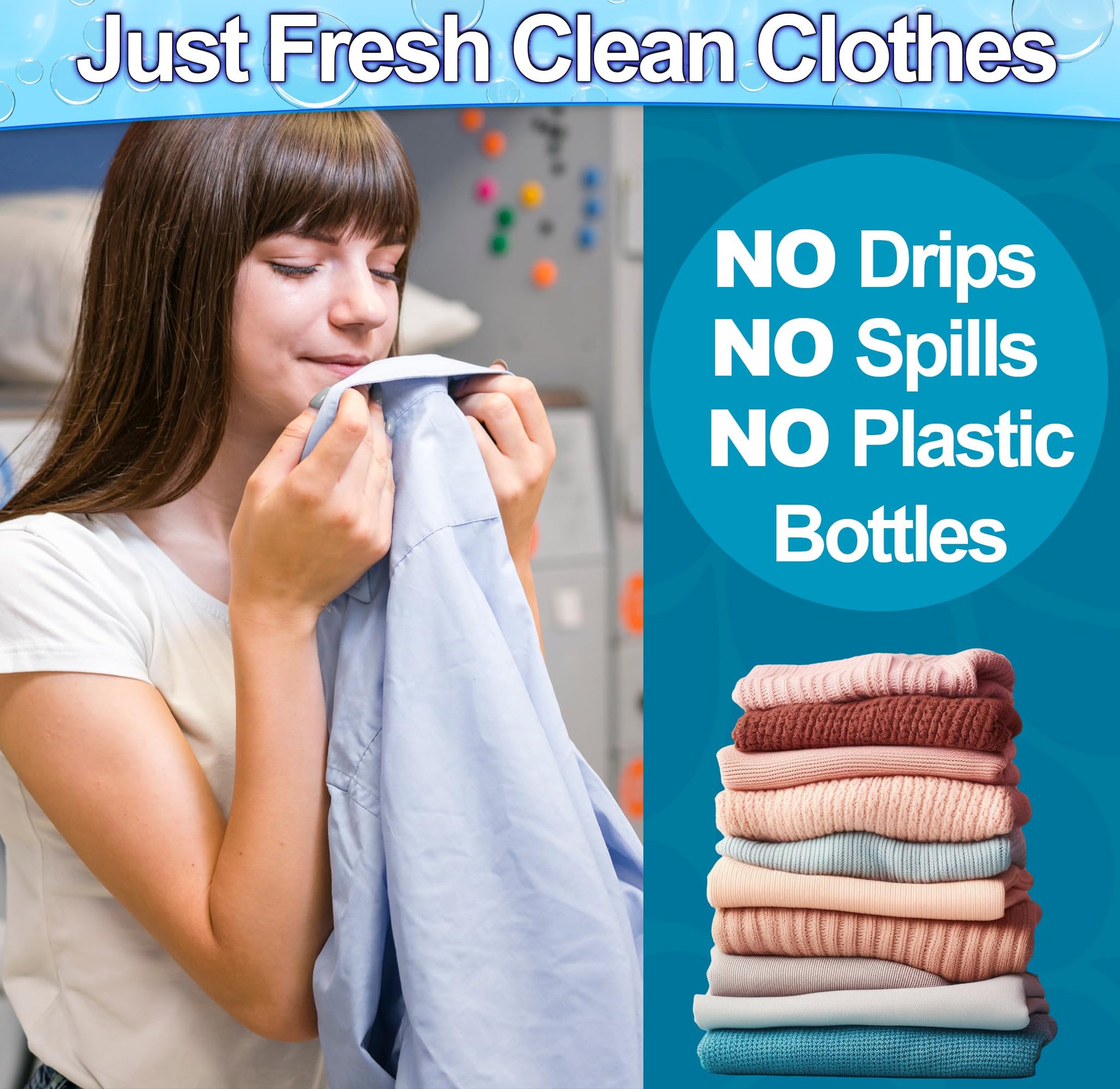 Laundry Detergent Sheets (120 Loads) Eco-Friendly, Hypoallergenic, & Enzyme-Based Powerful Stain Removal - Convenient for Travel & Space-Saving