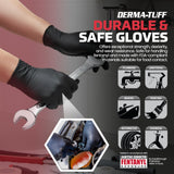SAS Safety SAS - 66583 - 120 PACK Derma-Tuff Powder Free Nitrile Disposable Gloves, 6 Mil, 2XL 120 Ct, Latex Free, Black