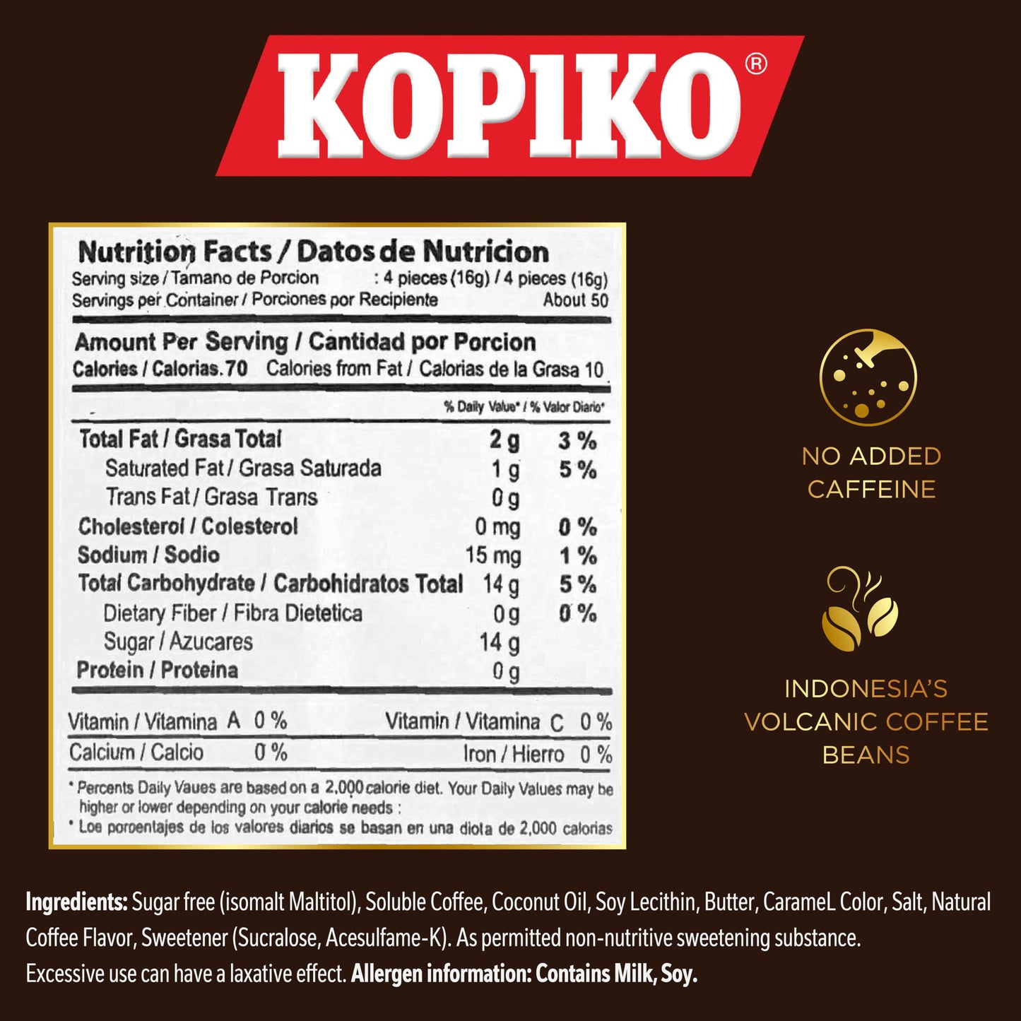 Kopiko Coffee Candy - Bold-Tasty Hard Candy from Indonesia with Real Coffee Extract - A Satisfying Boost for On-the-Go Energy (28.2oz Jar)