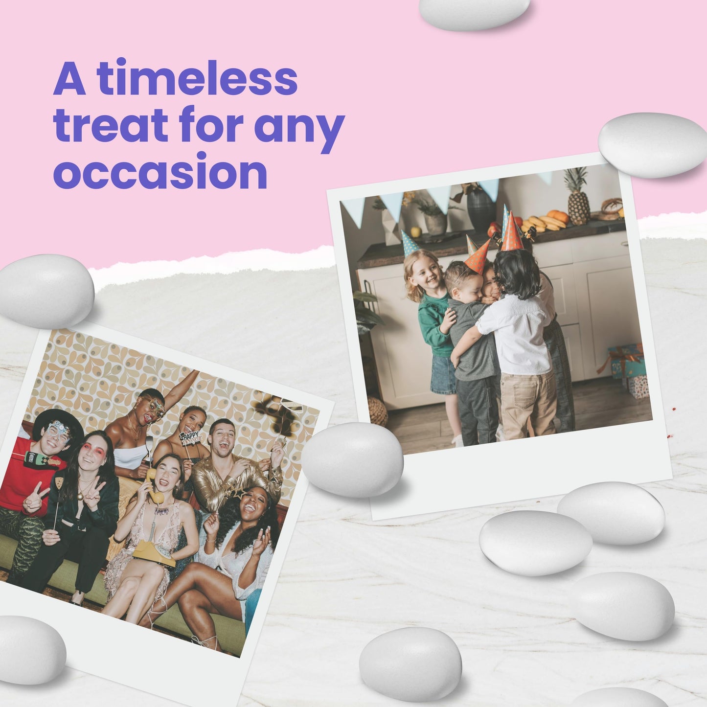 Cambie Jordan Almonds | Bright White Candy Almond | Premium Roasted Almonds with a Sweet Sugar Coating | For Weddings, Parties and Holidays (1 lb)