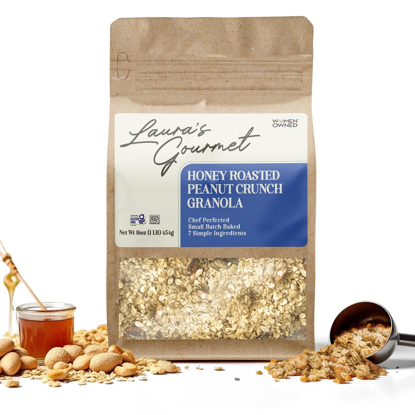 Lauras Gourmet Granola Honey Roasted Peanut Granola, 16 OZ