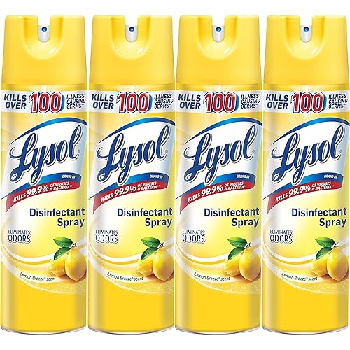LYSOL Disinfectant Spray, Lemon Breeze 19 oz (Pack of 4)