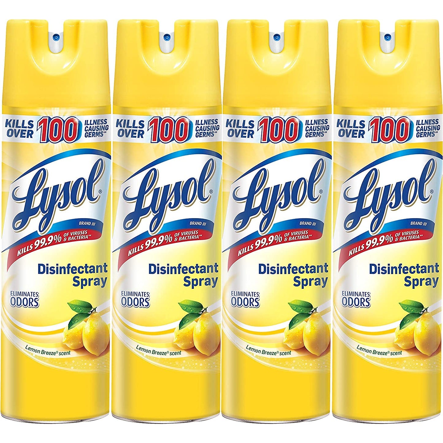 LYSOL Disinfectant Spray, Lemon Breeze 19 oz (Pack of 4)