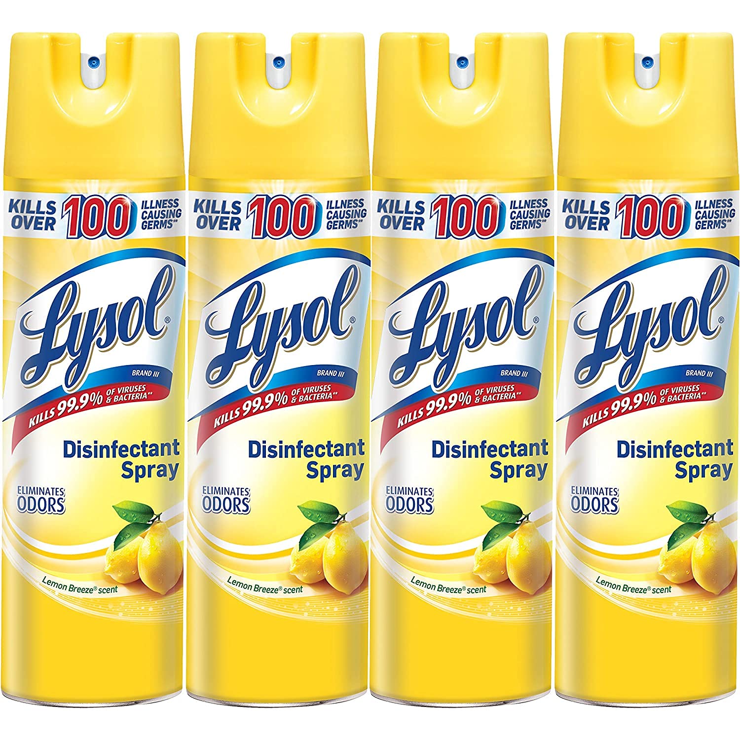 LYSOL Disinfectant Spray, Lemon Breeze 19 oz (Pack of 4)