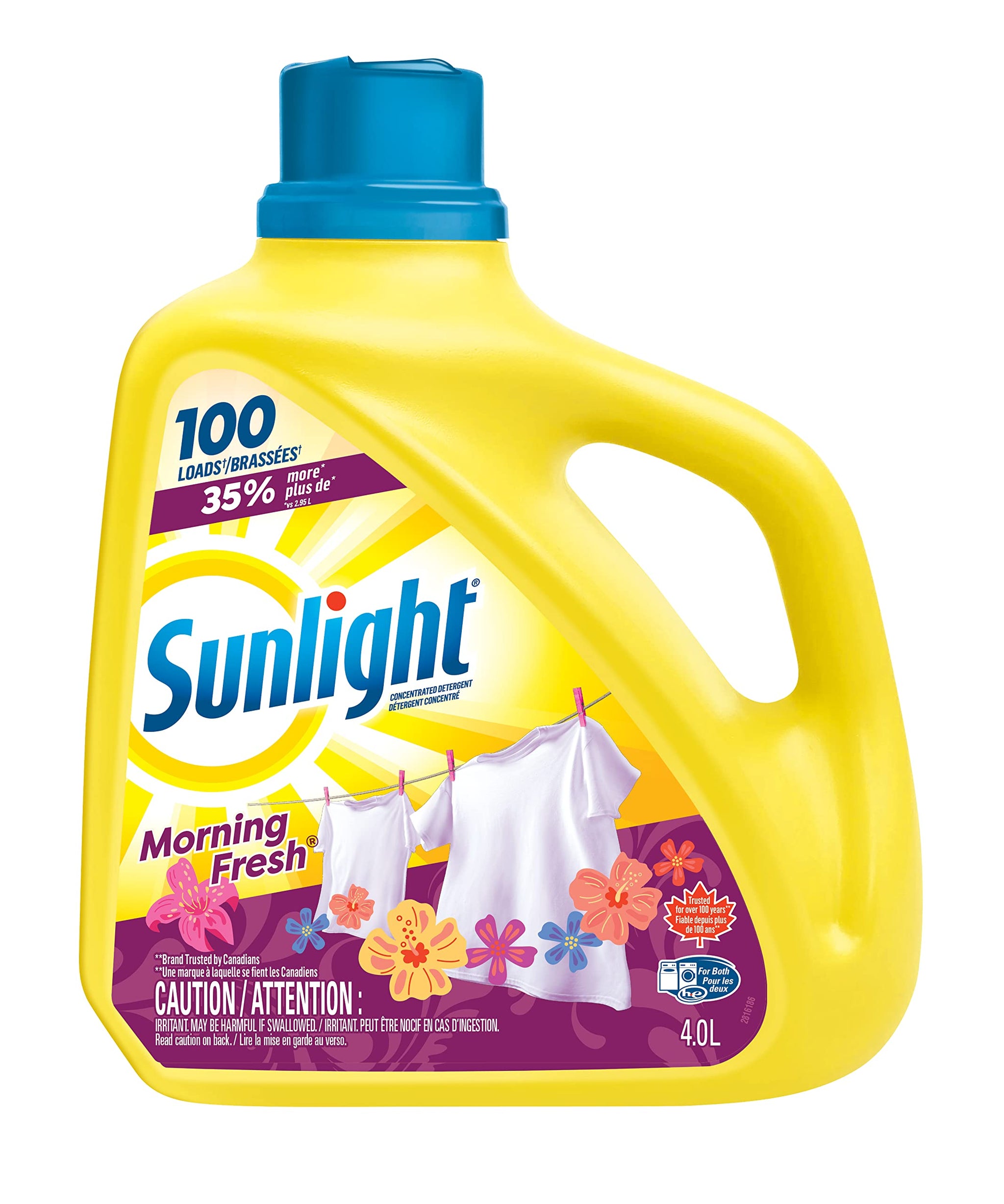 Sunlight Liquid Laundry Detergent Morning Lemon Fresh (100 loads, 4.0L)