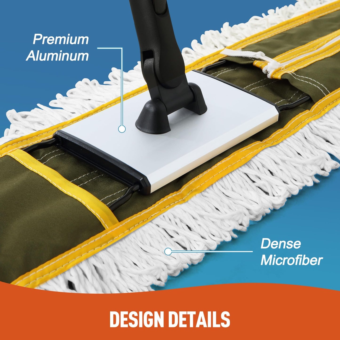 CLEANHOME 36" Commercial Dust Mops for Floor Cleaning Heavy Duty Floor Duster Mop with Long Handle Hotel Gym Household Cleaning Supplies for Hardwood