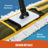 CLEANHOME 36" Commercial Dust Mops for Floor Cleaning Heavy Duty Floor Duster Mop with Long Handle Hotel Gym Household Cleaning Supplies for Hardwood
