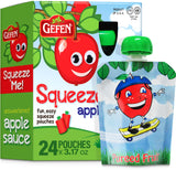 Gefen, Squeeze Me! All Natural Squeezable Applesauce, 3.17oz (24 Pack) No Sugar Added | Grab & Go | Certified Kosher (Including Passover)