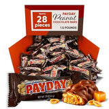 PayDay Peanut Caramel and Chocolate Candy Bar - 1.5 Pound Approx 28 Bars - Chocolate Covered Peanuts & Chewy Candy - Chocolate Bars are Made with a