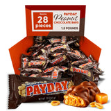 PayDay Peanut Caramel and Chocolate Candy Bar - 1.5 Pound Approx 28 Bars - Chocolate Covered Peanuts & Chewy Candy - Chocolate Bars are Made with a