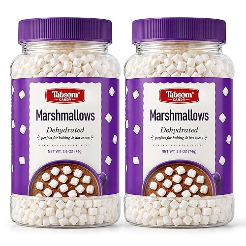 Dehydrated Marshmallow Bits - Vanilla Flavored Mini Marshmallows 2.6 oz Each (2 Bottles) - Holiday Marshmallow Topping for Hot Chocolate, Cocoa Bars
