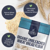 Great River Milling Organic Unbleached Wheat Bread Flour | Artisan Bread Flour for Baking | Multi-Purpose Wheat, Unbromated, Non-GMO, Kosher | 5 Lb