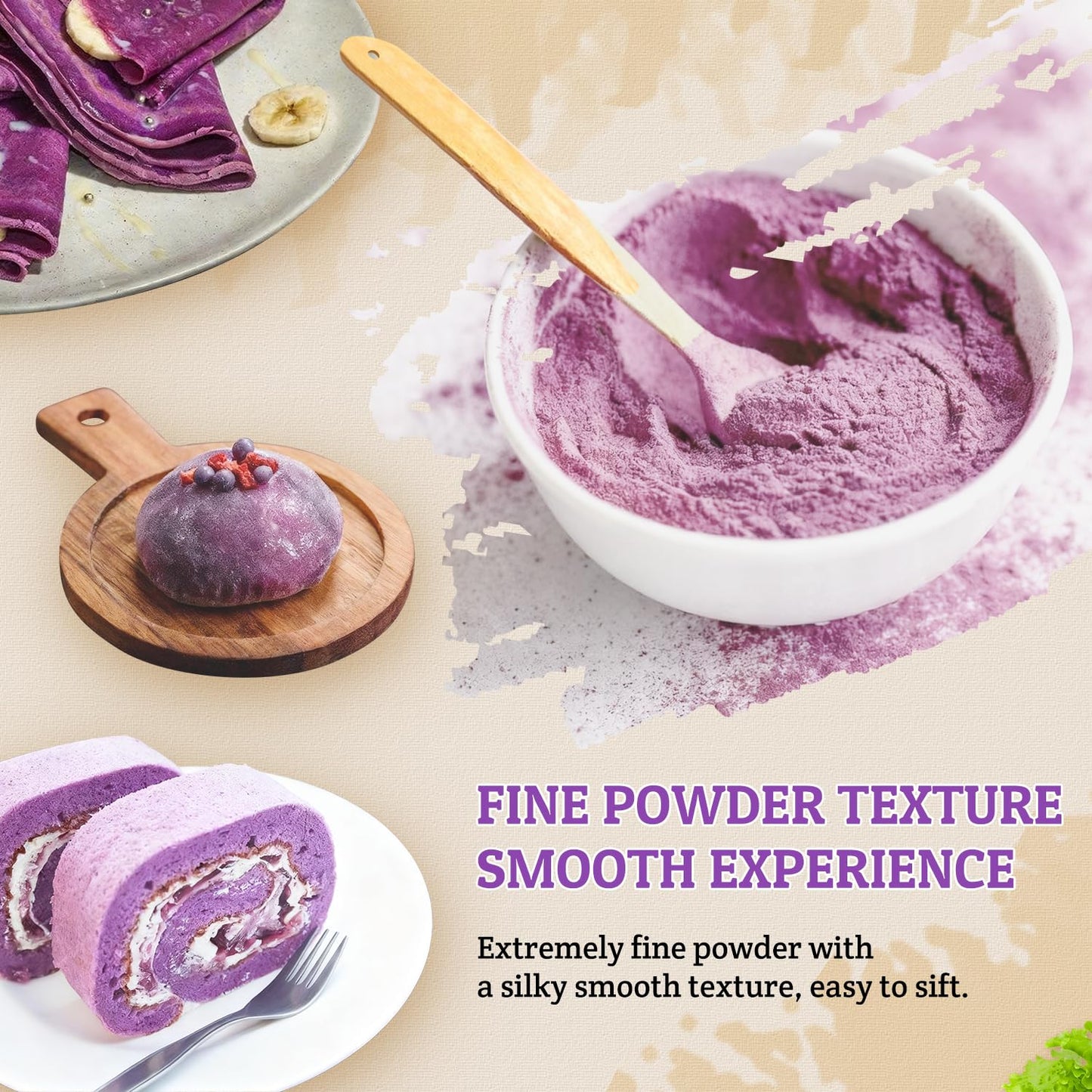 52USA Purple Sweet Potato Powder, 23oz(652g) | 100% Natural Food Coloring | Gluten-Free, Vegan, Rich in Anthocyanins | Purple Potato Powder