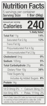 ALOHA Organic Plant Based Protein Bars, Chocolate Chip Cookie Dough, 1.98-Ounce Bars, (Pack of 5)
