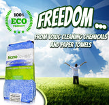 Life Miracle Nano Towels - Amazing Eco Fabric That Cleans Virtually Any Surface with Only Water. No More Paper Towels Or Toxic Chemicals. 4-Pack (8x8