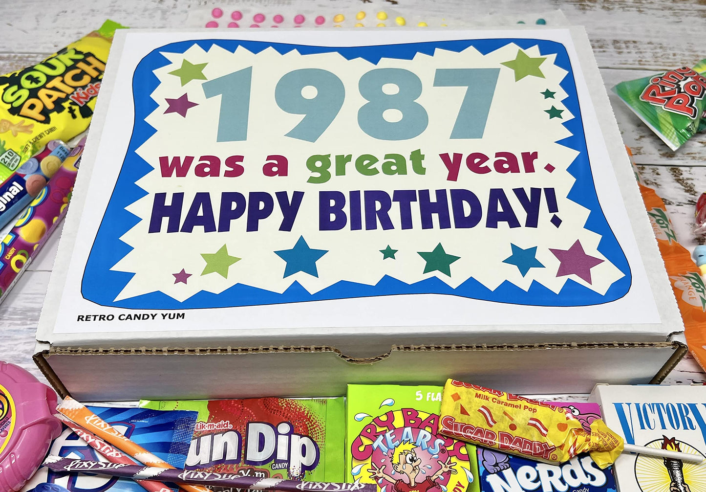 RETRO CANDY YUM ~ 1987 39th Birthday Gift Box Retro Nostalgic Candy Mix from Childhood for 39 Year Old Man or Woman Born 1987