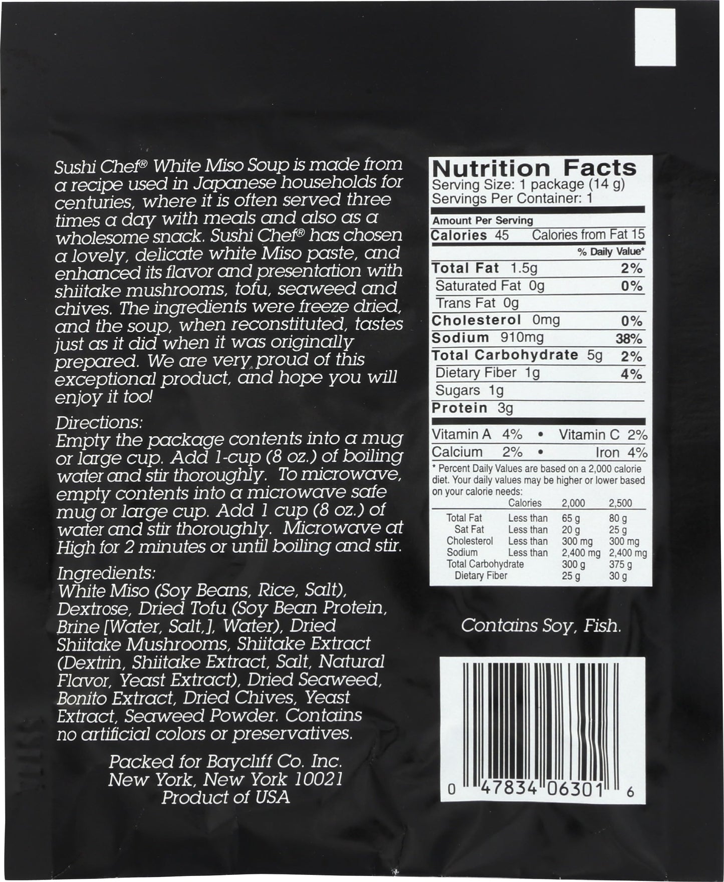 Sushi Chef, Soup White Miso, 0.5 Ounce