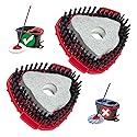 [2026 New Version] 2-Pack Oceda Scrubber Mop Heads for EasyWring 1-Tank System, Stiff-Bristle Brush Head with Built-in Scouring Pad for Deep Cleaning