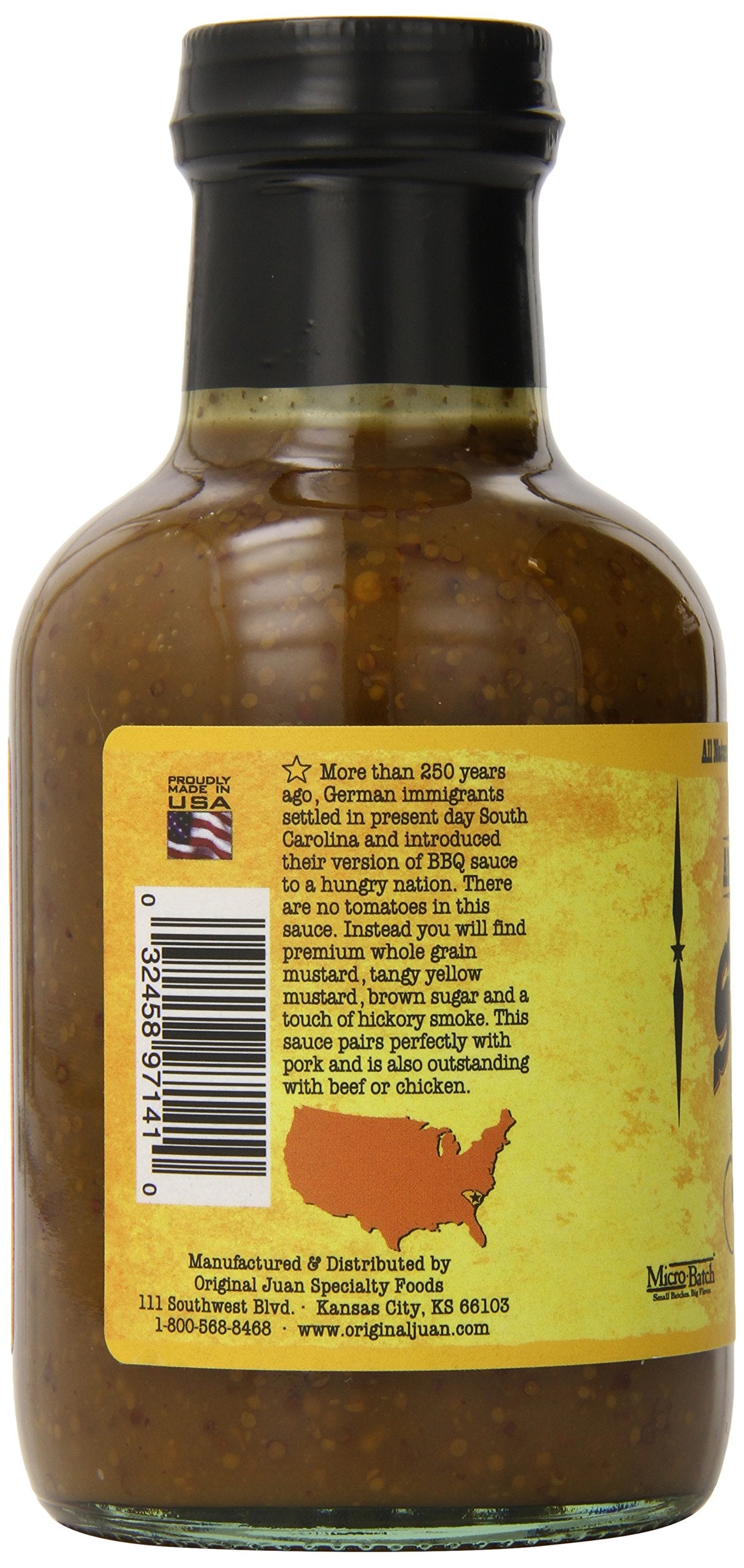 American Stockyard - Organic Smoky Mustard BBQ Sauce - Made in USA - 14oz Bottle - Family Friendly - Handcrafted in Small Batches with All Natural
