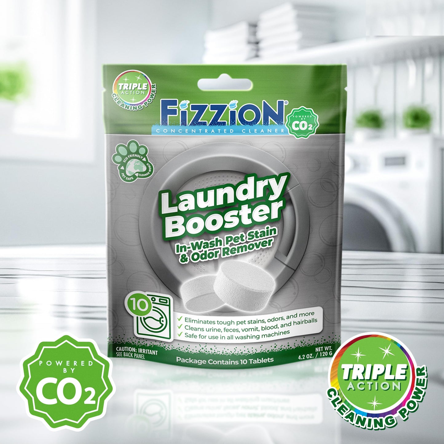 Fizzion Laundry Booster Tablets, 10 Count (Pack of 1)